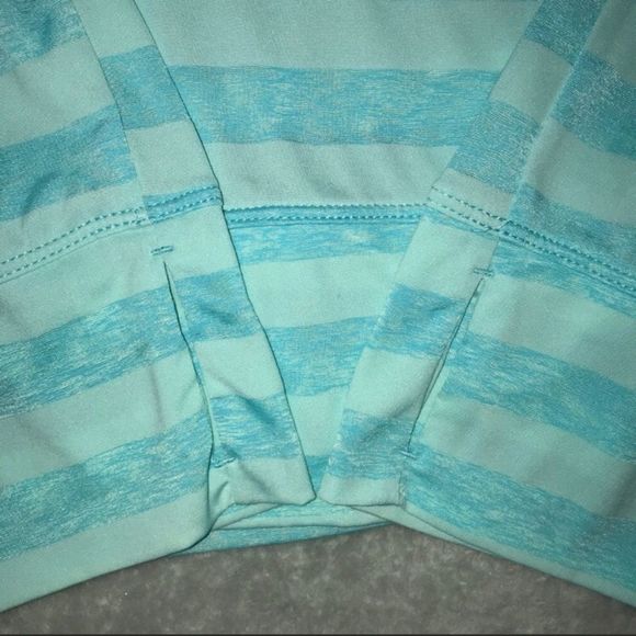 Z by Zella Teal Take 5 Cloud Striped Tee Small S - Picture 3 of 8
